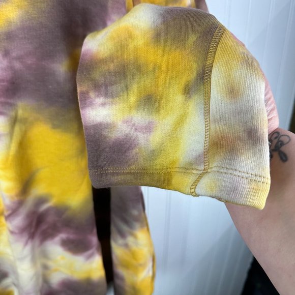 LOGO Lounge by Lori Goldstein Sweatshirt Yellow Hand died Tie Dye Size 3X NWT - Picture 2 of 5